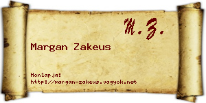 Margan Zakeus névjegykártya